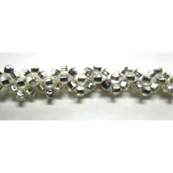 Schmale Perlchenlitze silber Rest